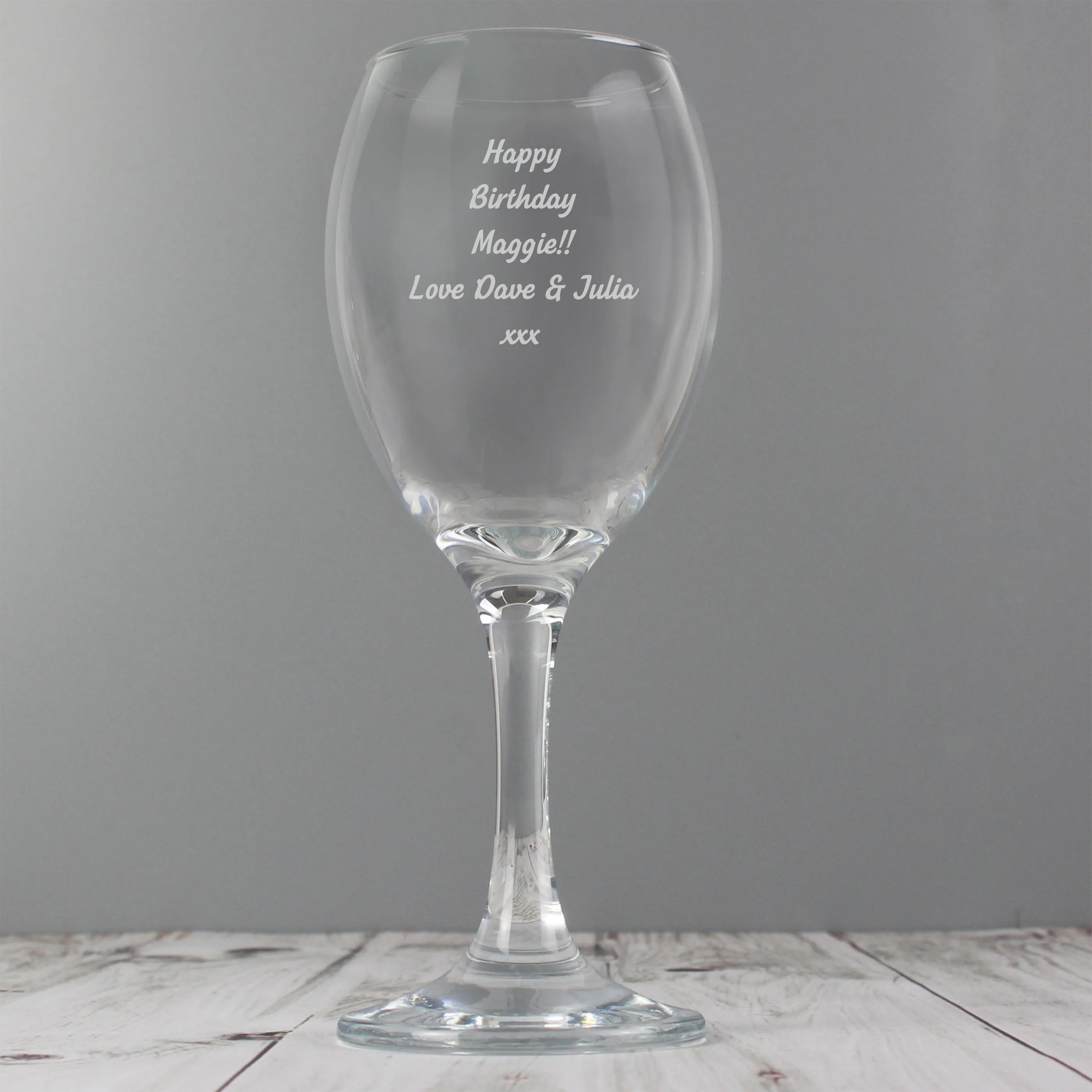 Personalised Any Message Wine Glass