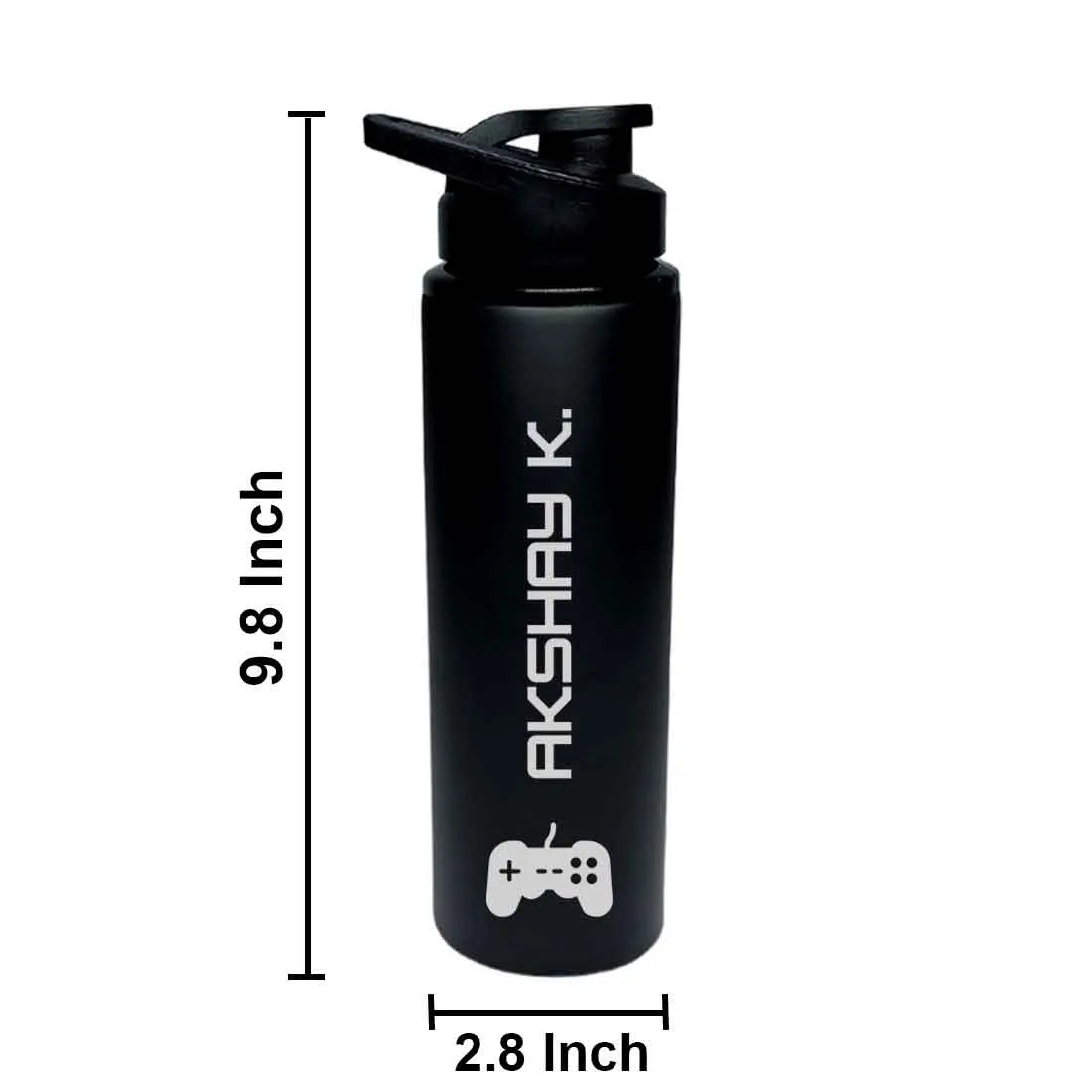 Personalised Engraved Sipper Bottle Stainless Steel for Kids - Video Gamer