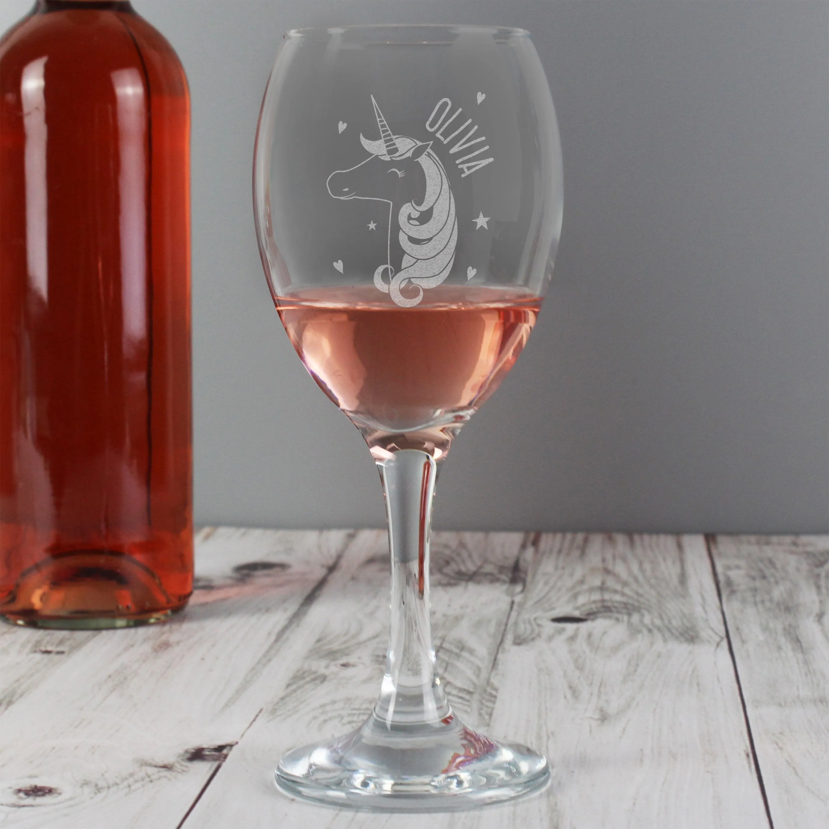 Personalised Unicorn Engraved Wine Glass