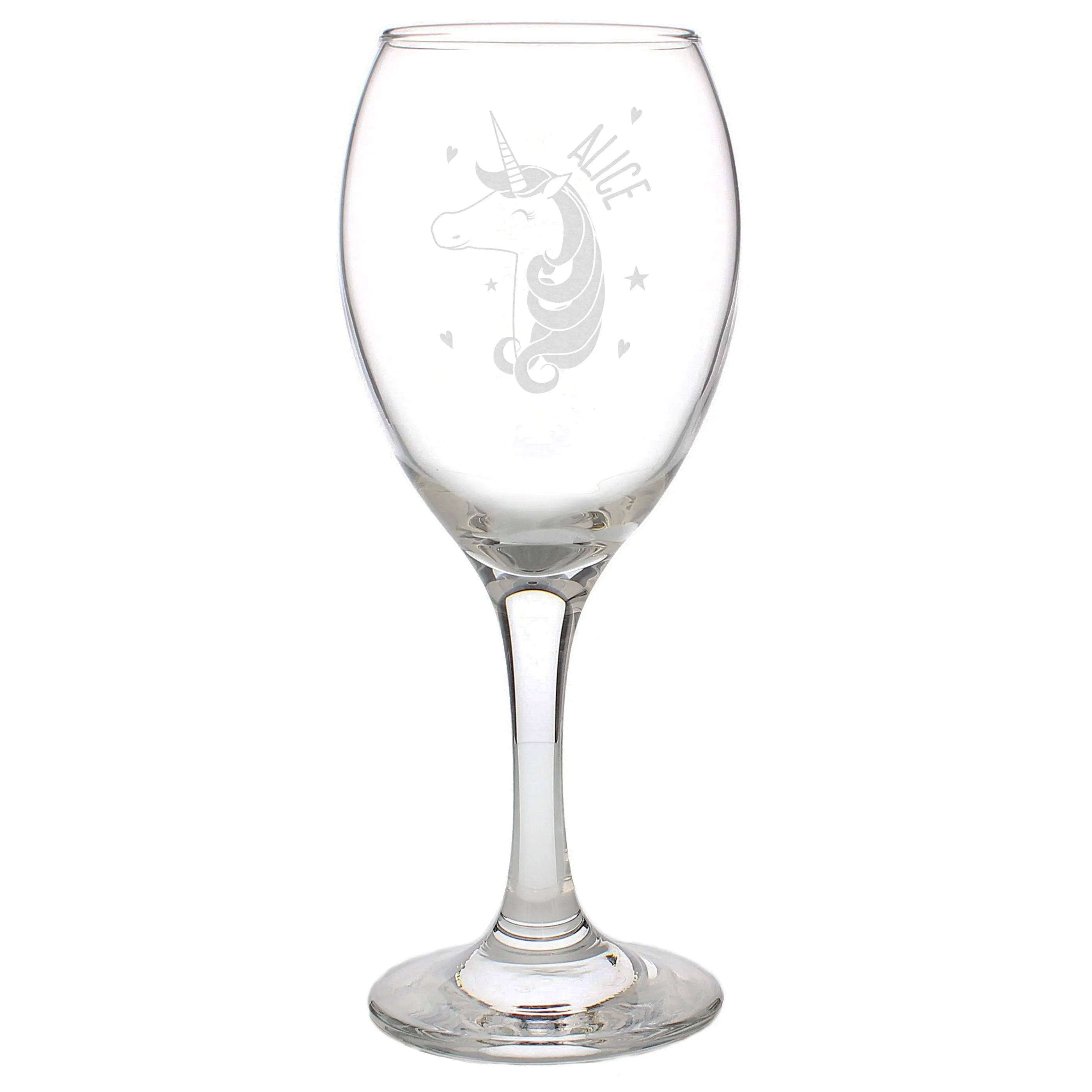 Personalised Unicorn Engraved Wine Glass