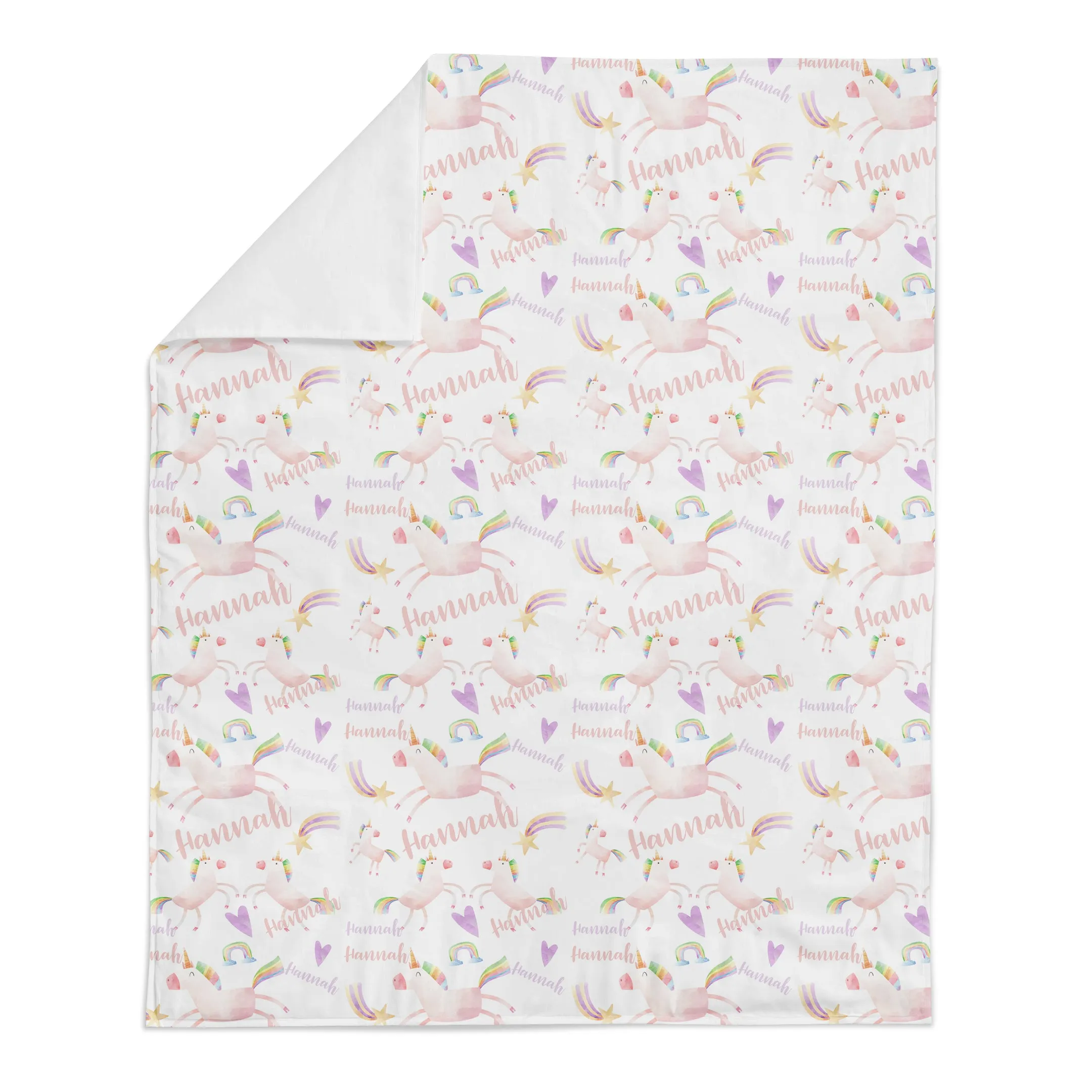 Personalized Name Minky Blanket -  UNICORN