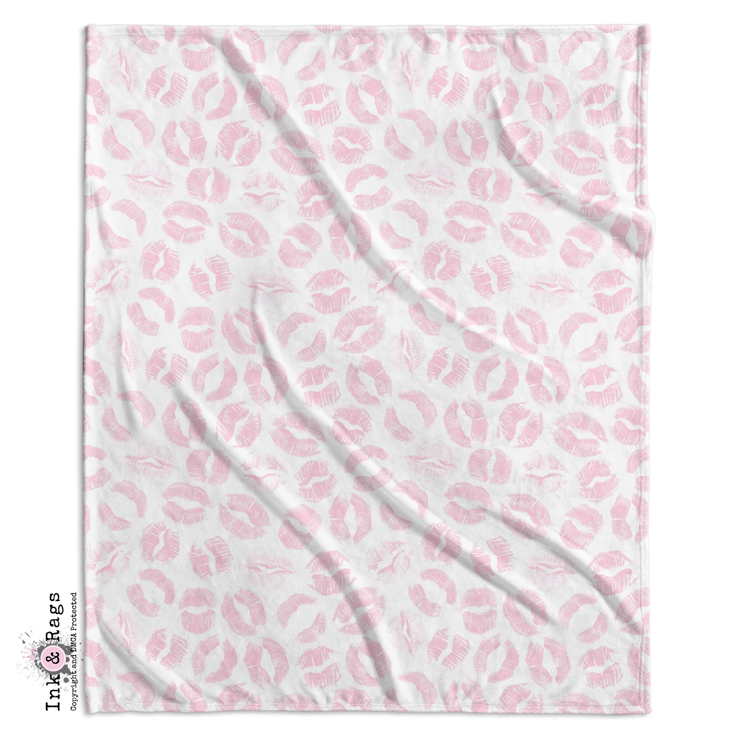 Pink Kiss Lip Print Crib and Toddler Bedding Collection