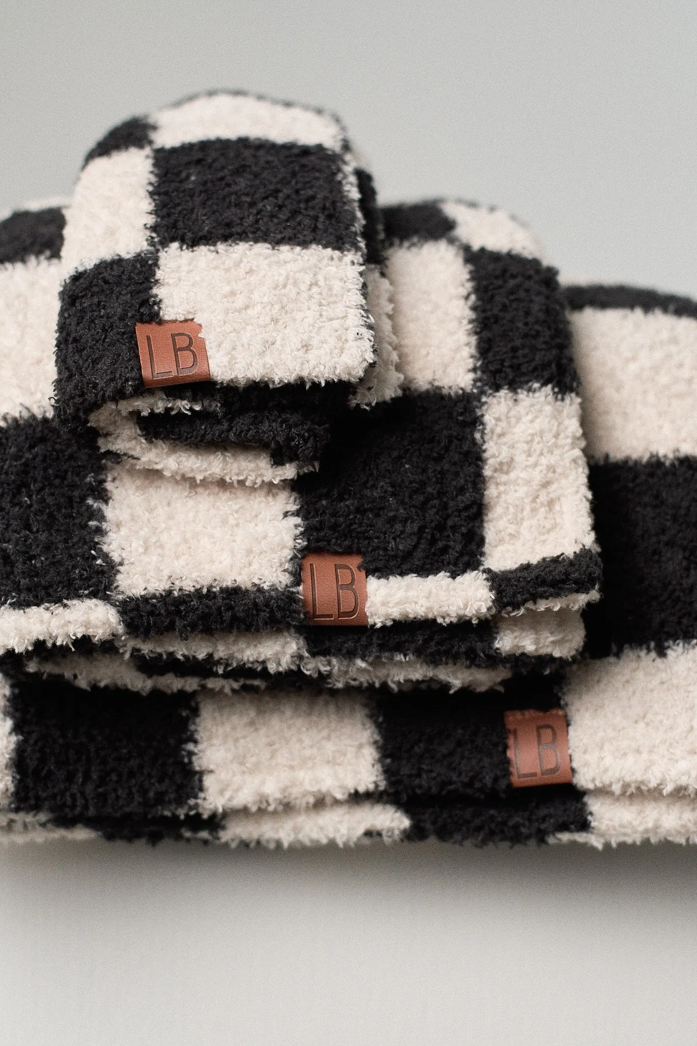 Plush Blanket - Black Check