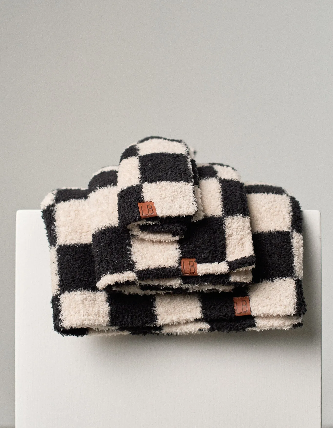 Plush Blanket - Black Check