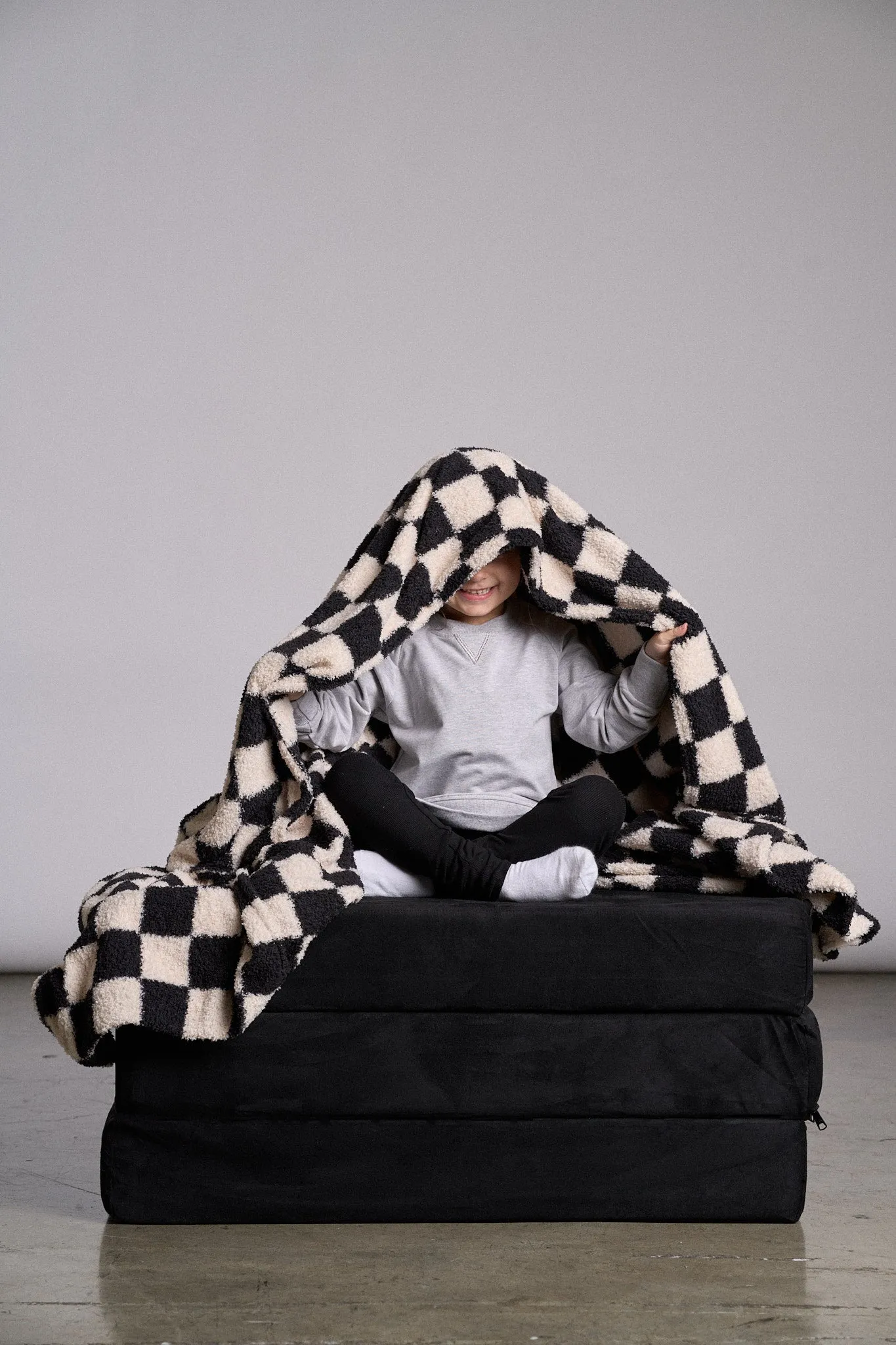 Plush Blanket - Black Check