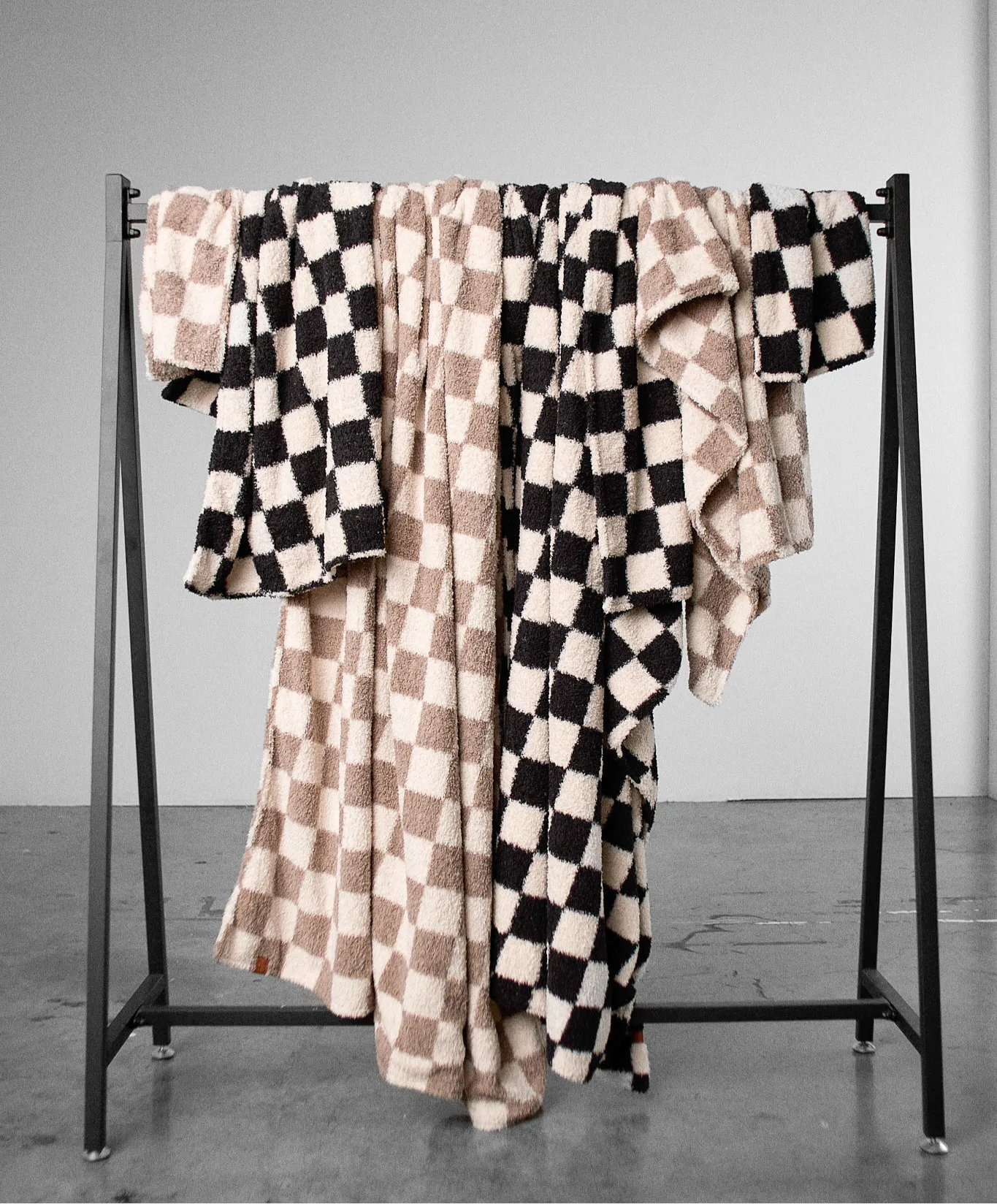 Plush Blanket - Black Check