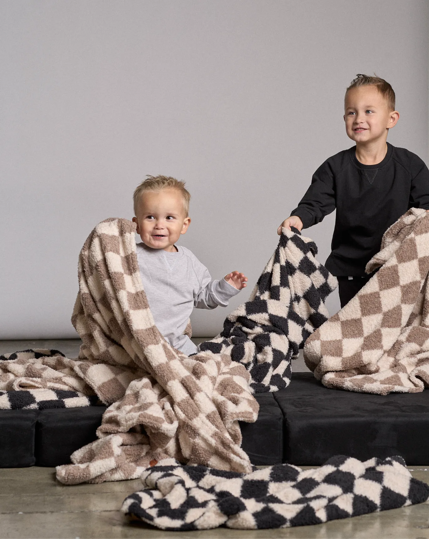 Plush Blanket - Black Check