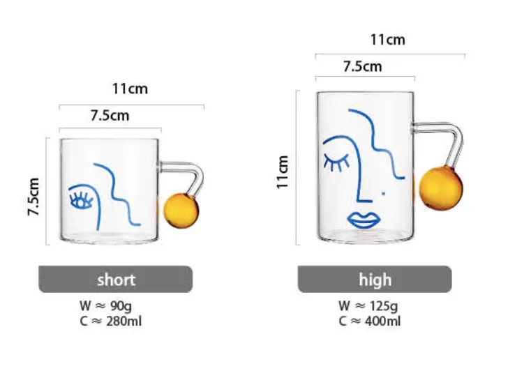 Portrait Pattern Glass Mugs