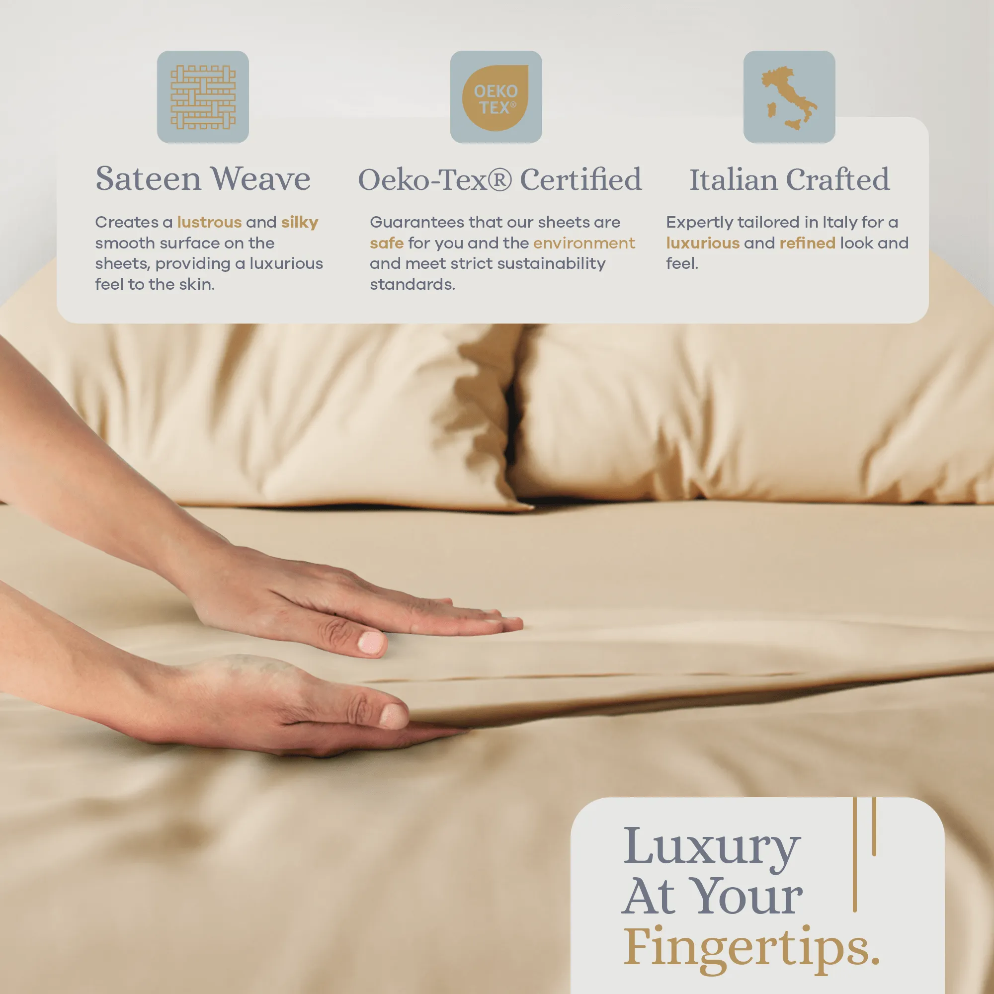 Premium Italian Crafted Sateen Sheet Set, 600-Thread-Count