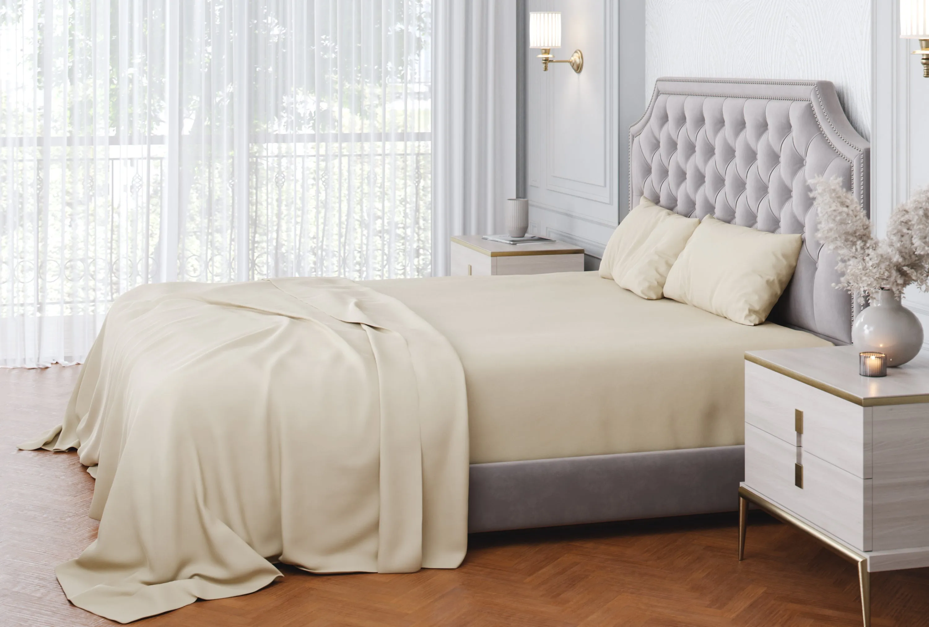 Premium Italian Crafted Sateen Sheet Set, 600-Thread-Count