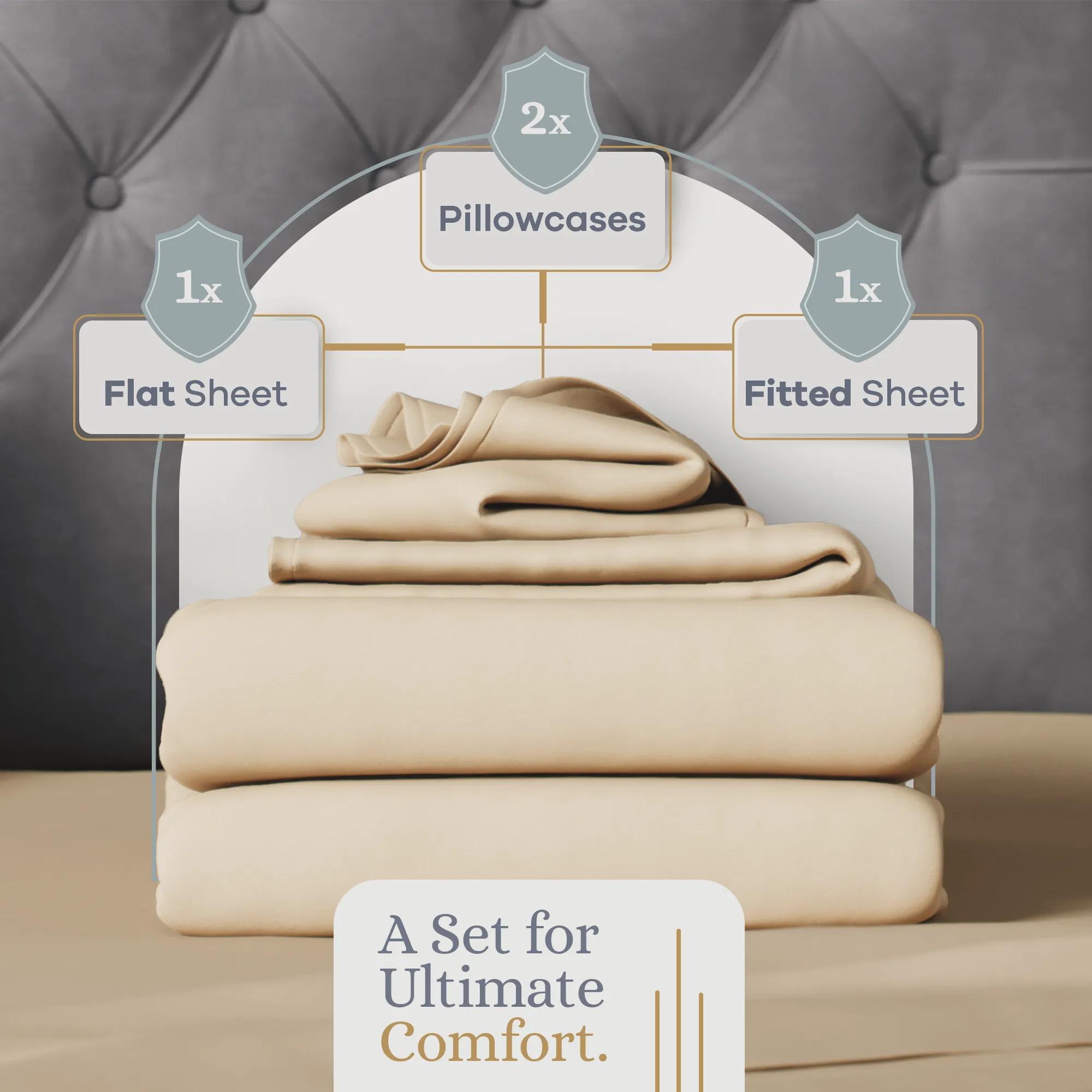 Premium Italian Crafted Sateen Sheet Set, 600-Thread-Count