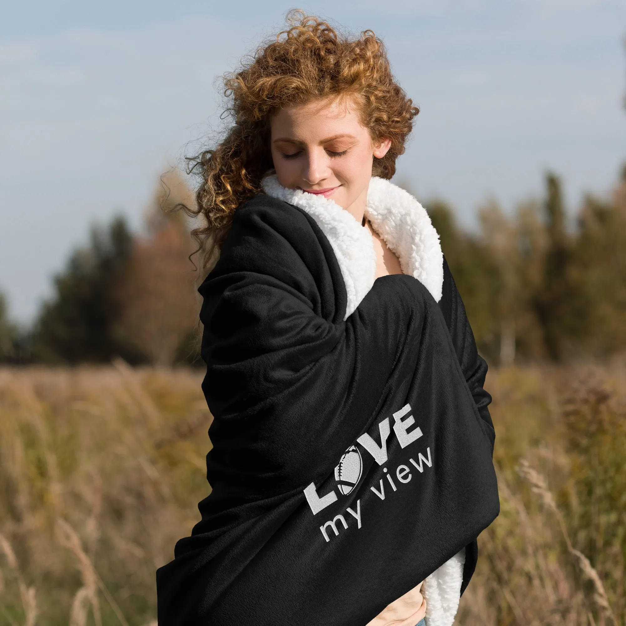 Premium sherpa blanket—Football Logo