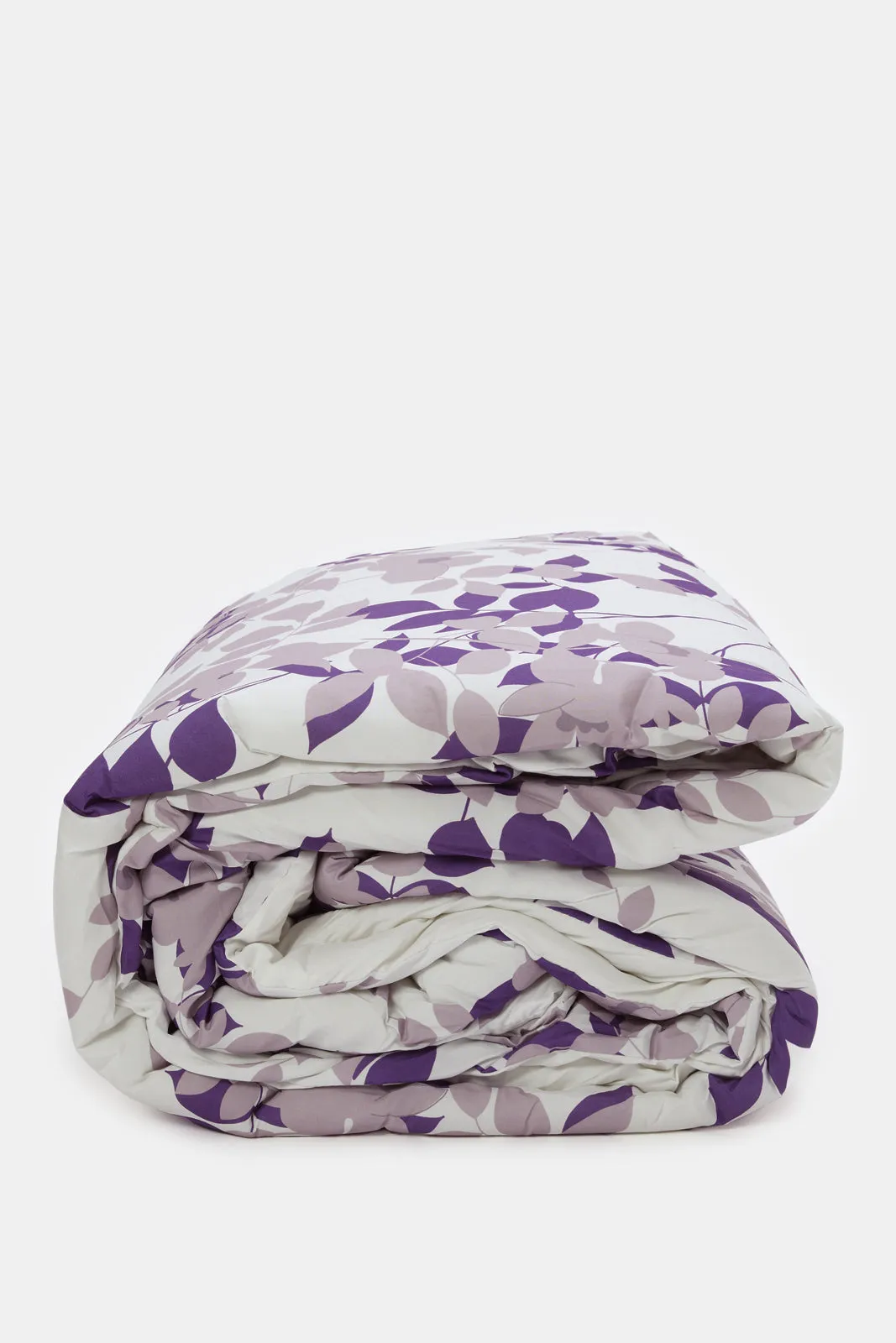 Purple 4-Piece Floral Printed Comforter Set (Double Size)