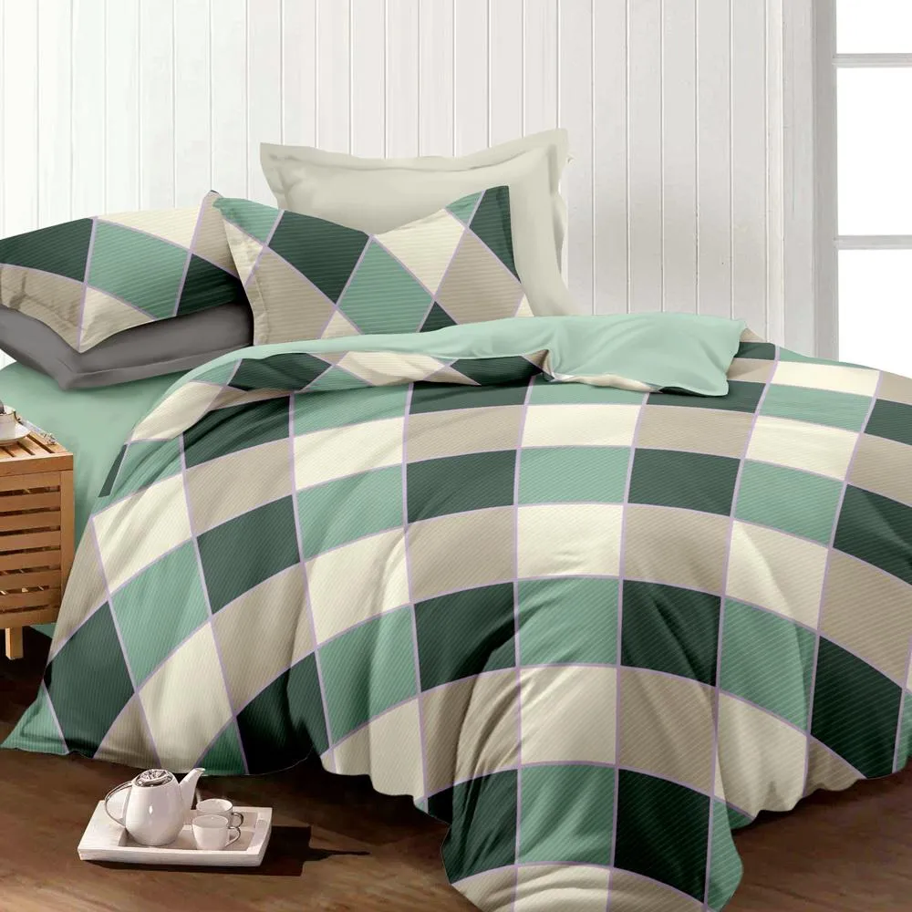 Quilt Cover Set King Bed Doona Duvet Reversible Sets Square Diamond Pattern