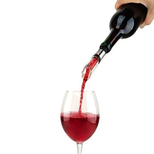 Rabbit Wine Aerator and Pourer, 1.1 x 1.1 x 5.2 inches, Clear/Stainless Steel