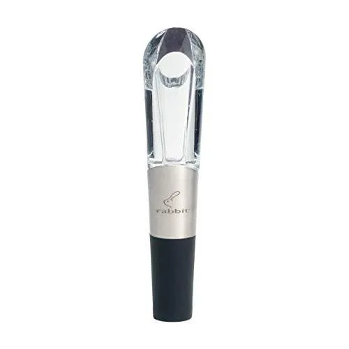 Rabbit Wine Aerator and Pourer, 1.1 x 1.1 x 5.2 inches, Clear/Stainless Steel