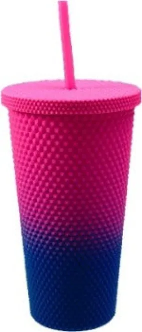 Rainbow Colored Textured Tumbler Cup