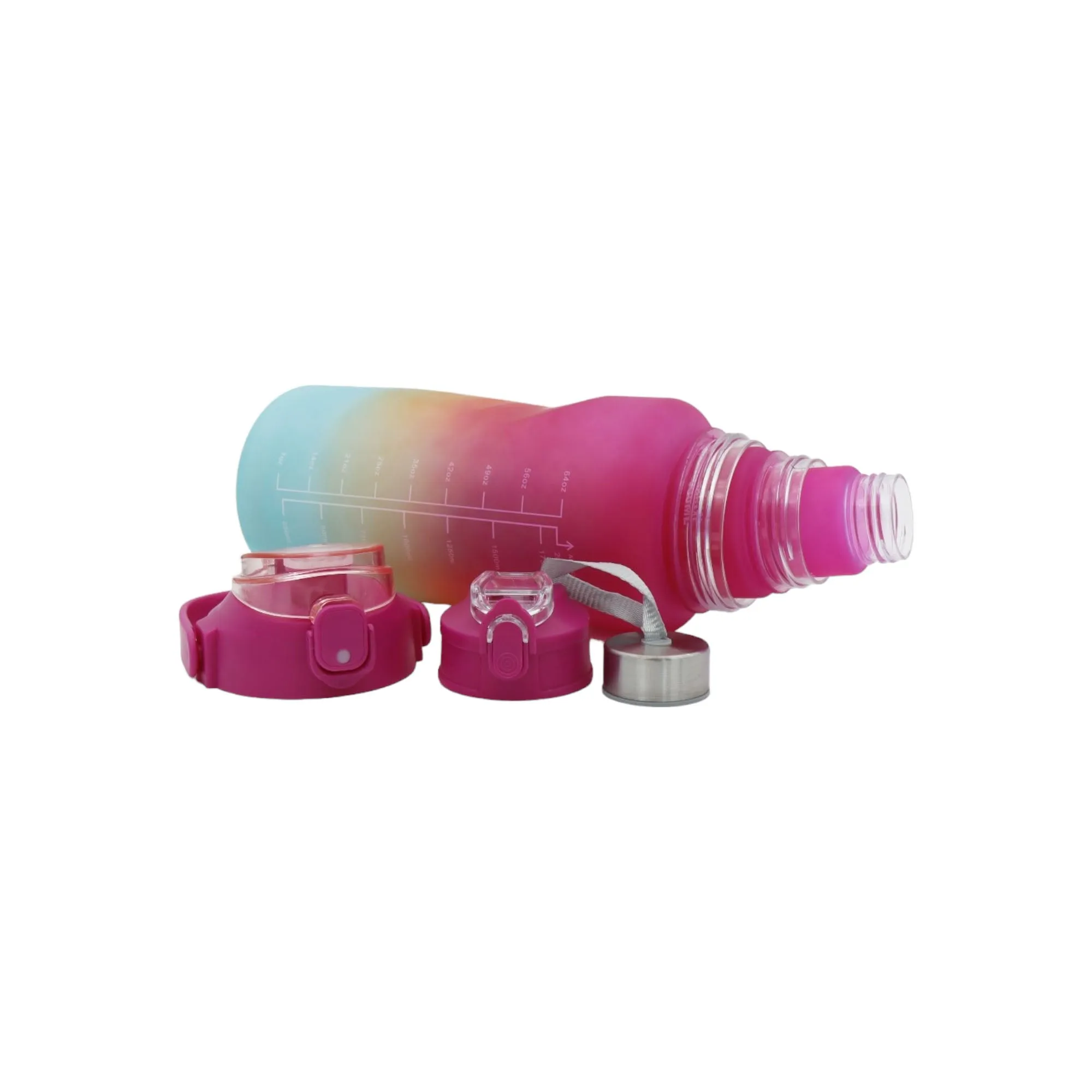 Rainbow Motivational Sports Water Bottle 3-Piece Set