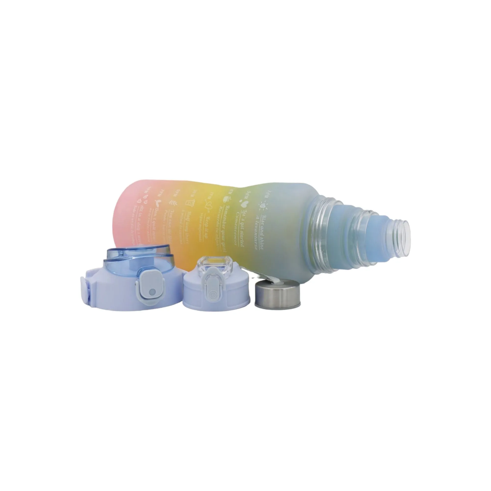 Rainbow Motivational Sports Water Bottle 3-Piece Set