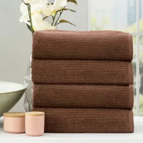 Renee Taylor Cobblestone 4 Piece Toffee Bath Towel Pack