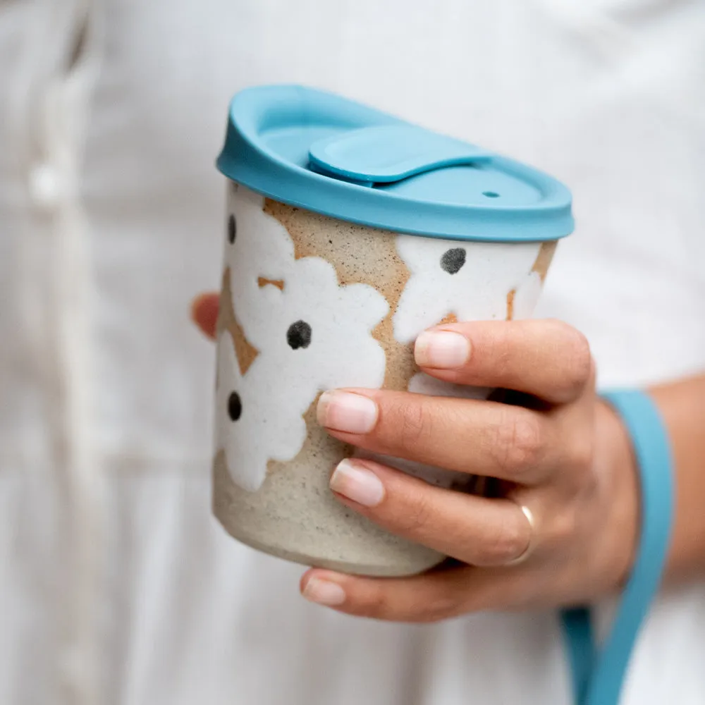 Reusable Lid - Peach Flowers