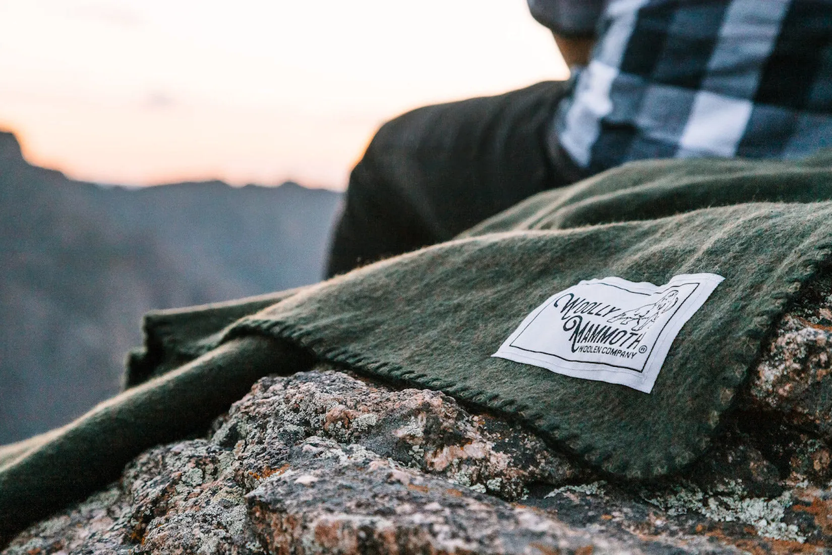 Rugged Hunter Green Wool Camping Blanket