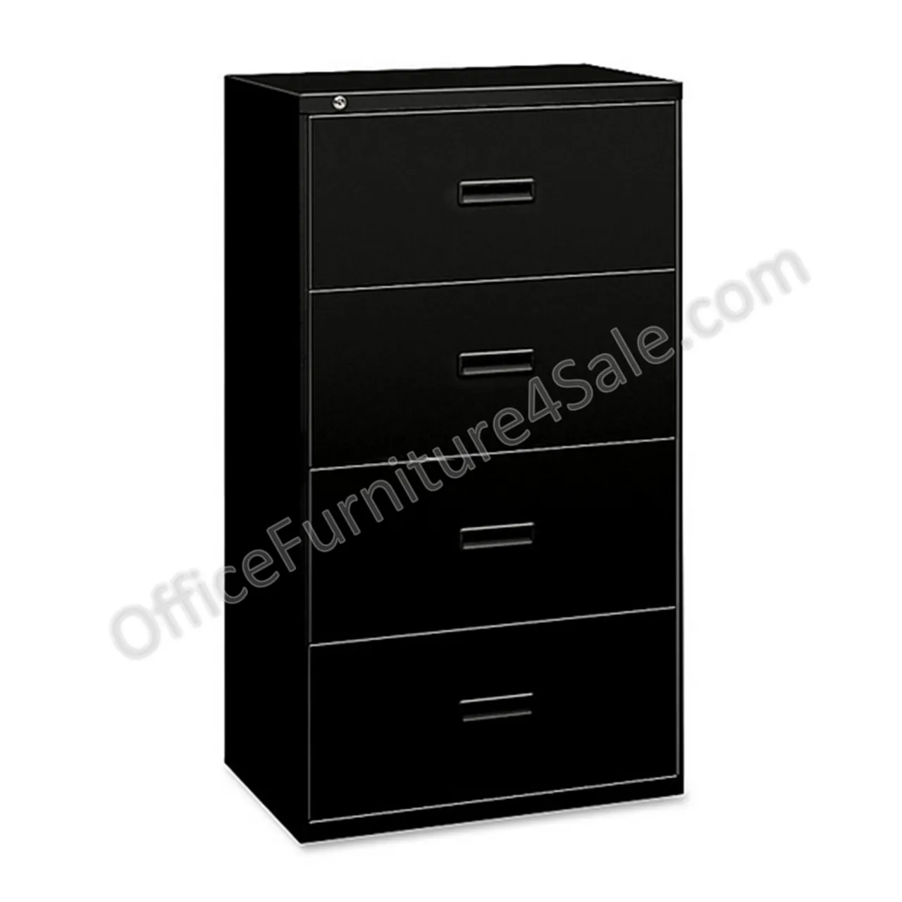 (Scratch & Dent) basyx by HON Outlet 484L Steel Legal- And Legal-Size Lateral Filing Cabinet, 4 Drawers, 53 5/16"H x 36"W x 19 5/16"D, Black