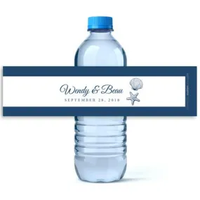 Sea Shells Water Bottle Labels