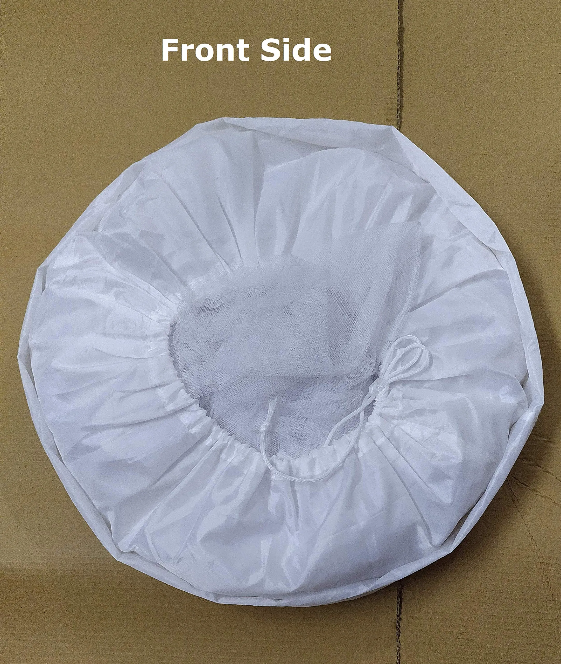 separate way Mosquito Net for Double Bed King Size 19 inch Ring Diameter Canopy Style with Metal Ring (8 Feet X 8 Feet) White