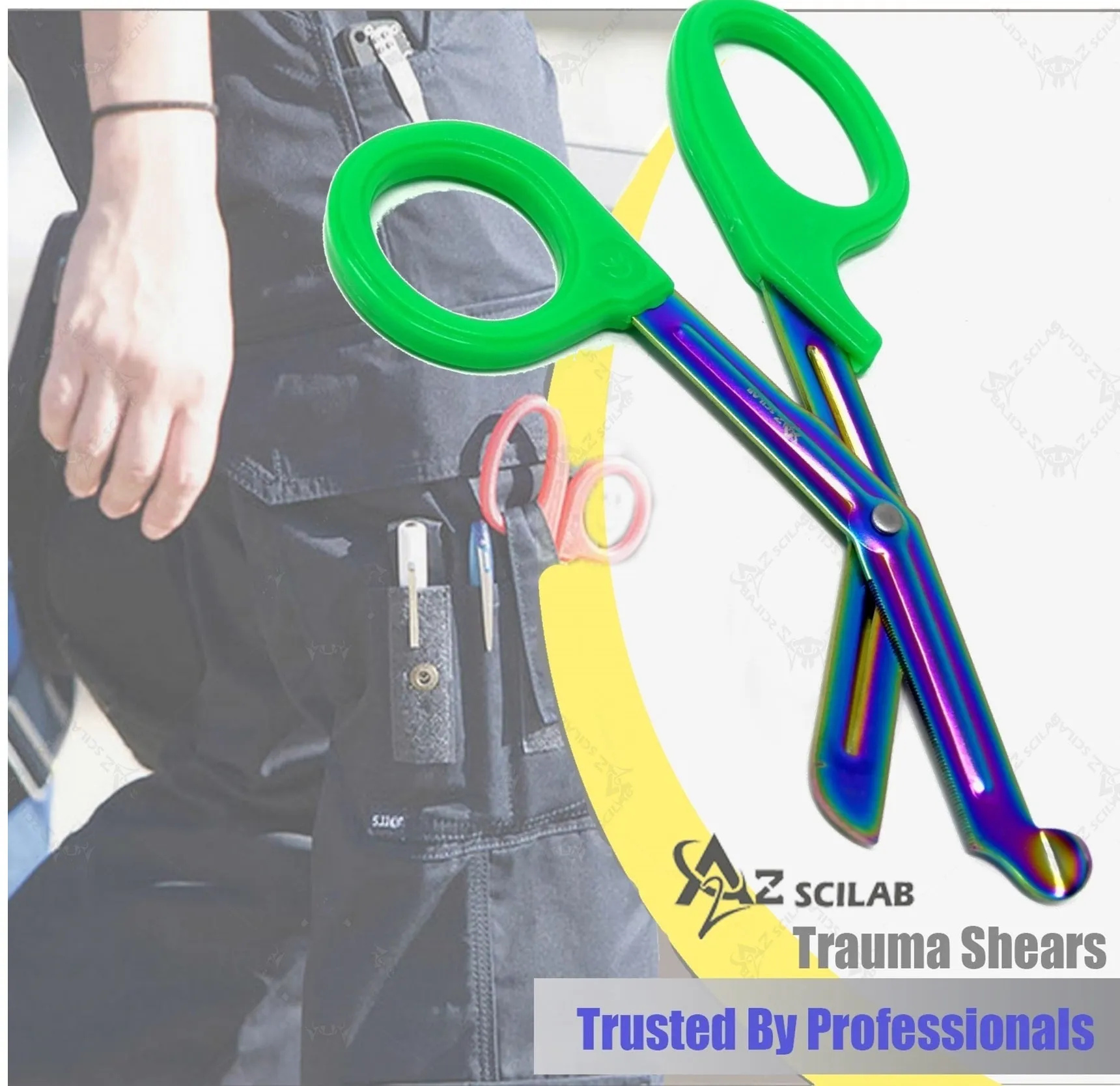 Set of 6 Pcs Trauma Paramedic ENT Shears With Multi Color Stainless Steel Blades