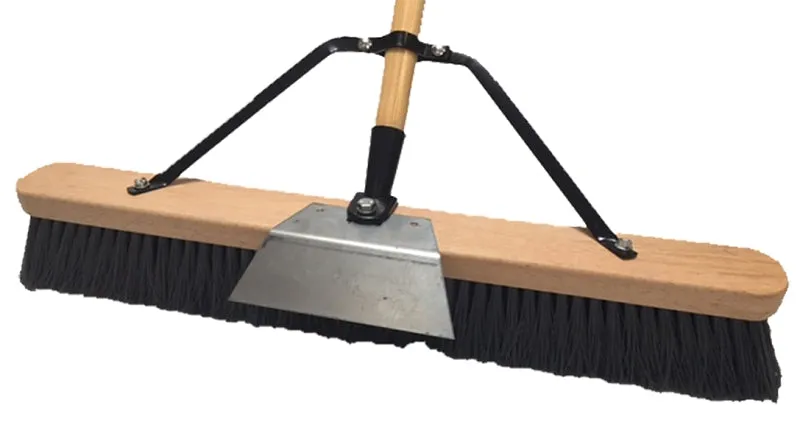 Simple Spaces 93130 Push Broom, 24 in Sweep Face, 3 in L Trim, Polypropylene Bristle, 60 in L, Bolt with Brace :EA: QUANTITY: 1