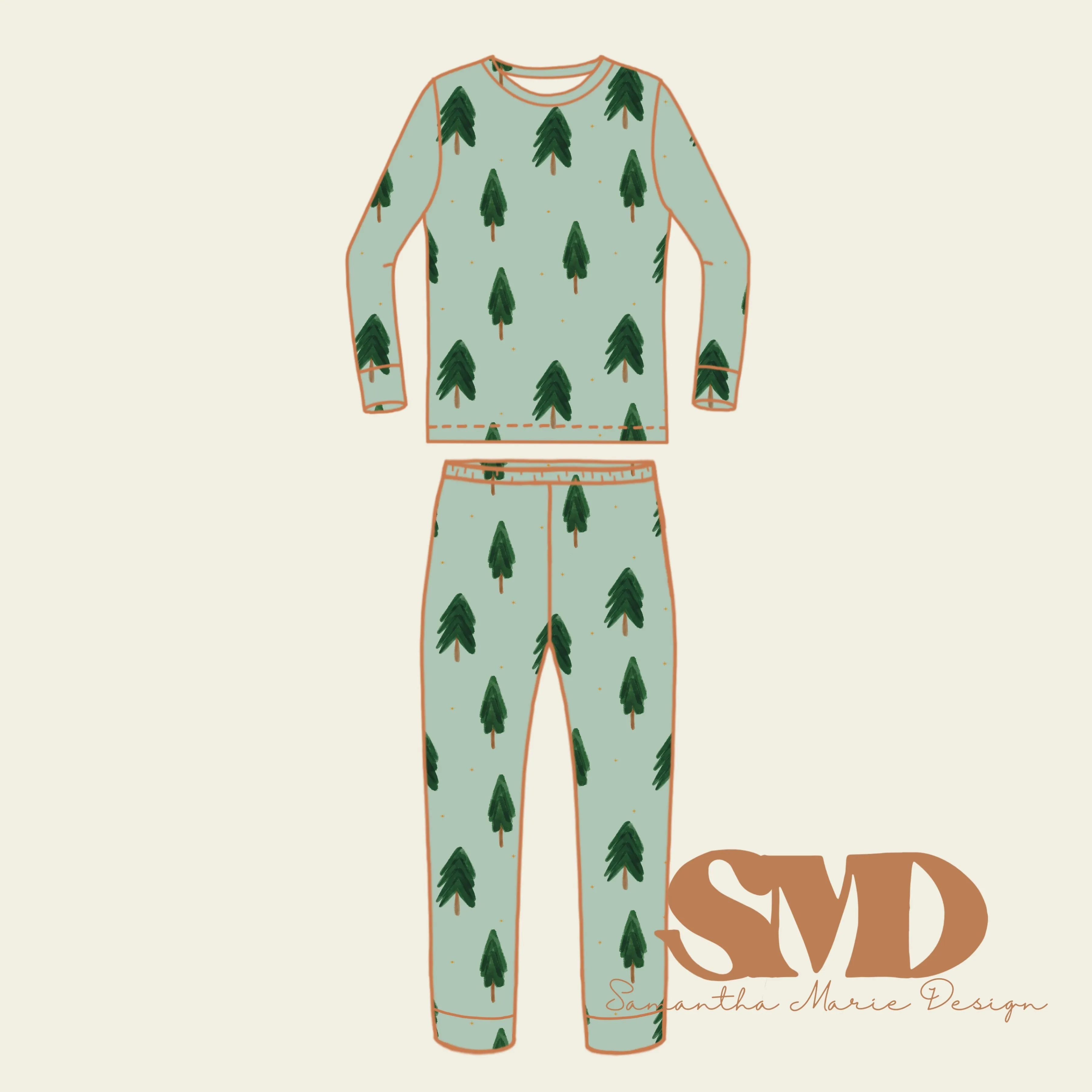 SMD Youth Aster Pajama Pattern Mock-up