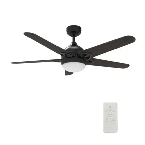 SOLASTA 52 inch 5-Blade Smart Ceiling Fan with LED Light Kit & Remote - Black/Dark Wood