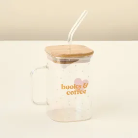 Square Glass Cup - Books   Coffee