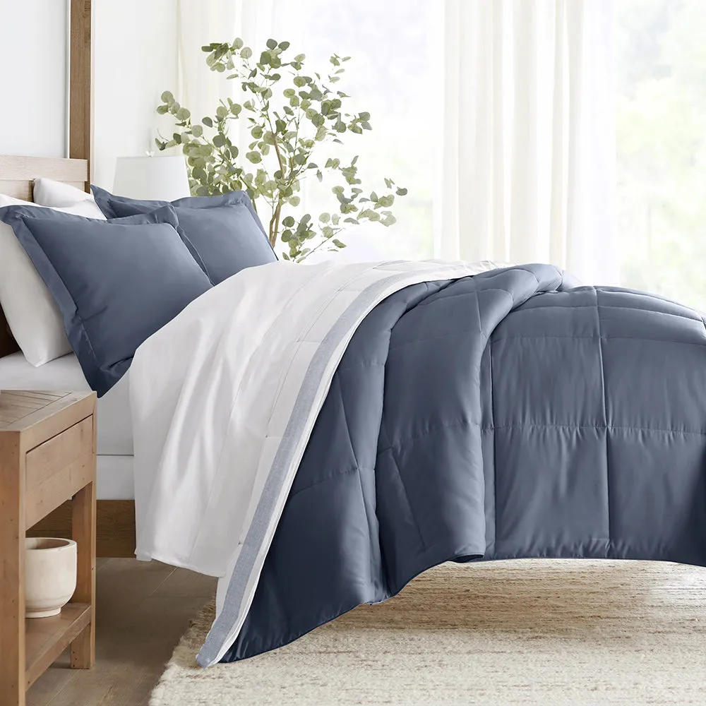 Stitched Stripe Reversible Down-Alternative Comforter Set - 12 Days of Deals