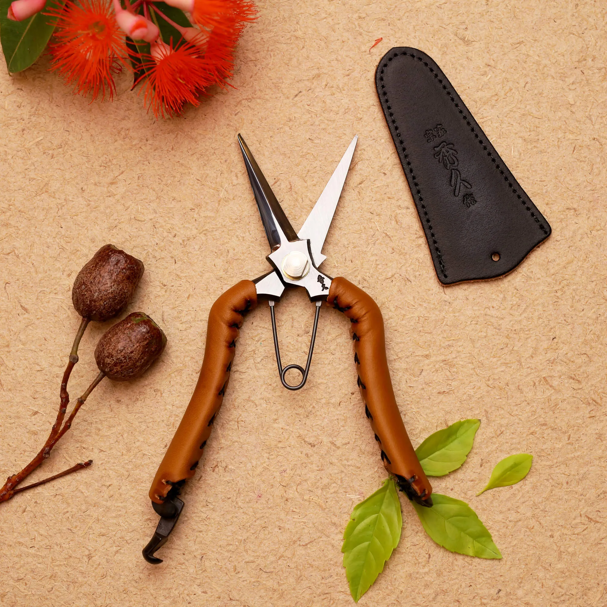 Tan Leather Handled Budding Snips - 200mm