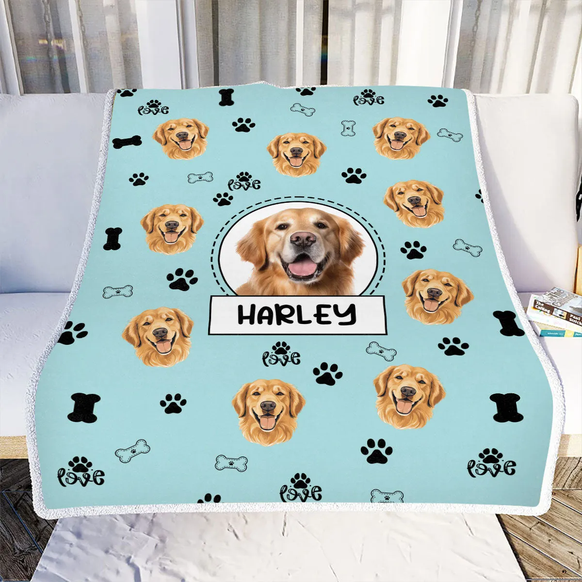 Teesdily | Custom Pet's Photo Fleece Blanket, Dog Cat Personalized Throw Fleece, Gift For Pet Lovers, Customized Gifts For Dog Mom, Dog Owner Gifts