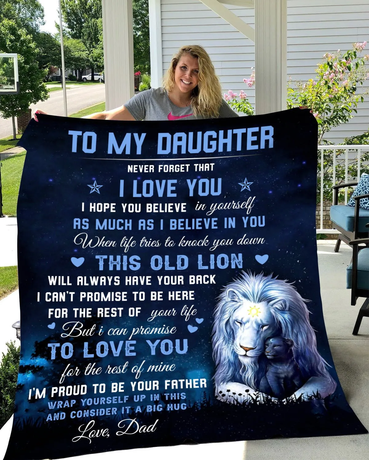 This Old Lion Daughter Blanket from Dad