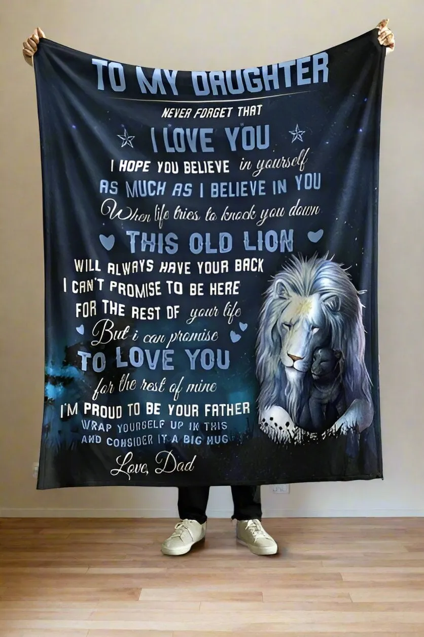 This Old Lion Daughter Blanket from Dad