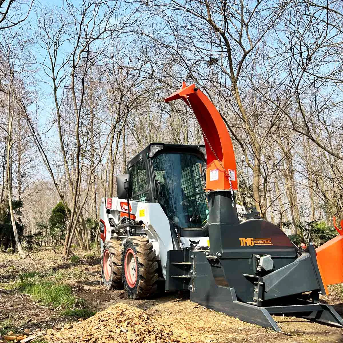 TMG Industrial 6" Skid Steer Wood Chipper, Gravity-Fed, Universal Skid Steer Mount, TMG-WC62S