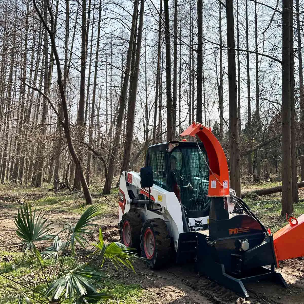 TMG Industrial 6" Skid Steer Wood Chipper, Gravity-Fed, Universal Skid Steer Mount, TMG-WC62S