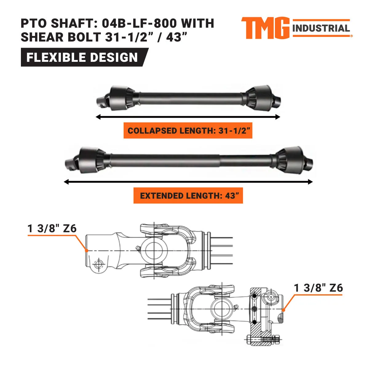 TMG Industrial Sub Compact 3-Point Wood Chipper, 4" Chipping Capacity, Category 1 Hookup, 30-50 HP Tractor, PTO Shaft Included, TMG-WC42