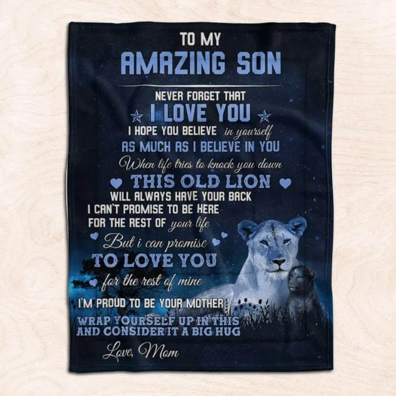 To My Son - From Mom - Lion A333 - Premium Blanket