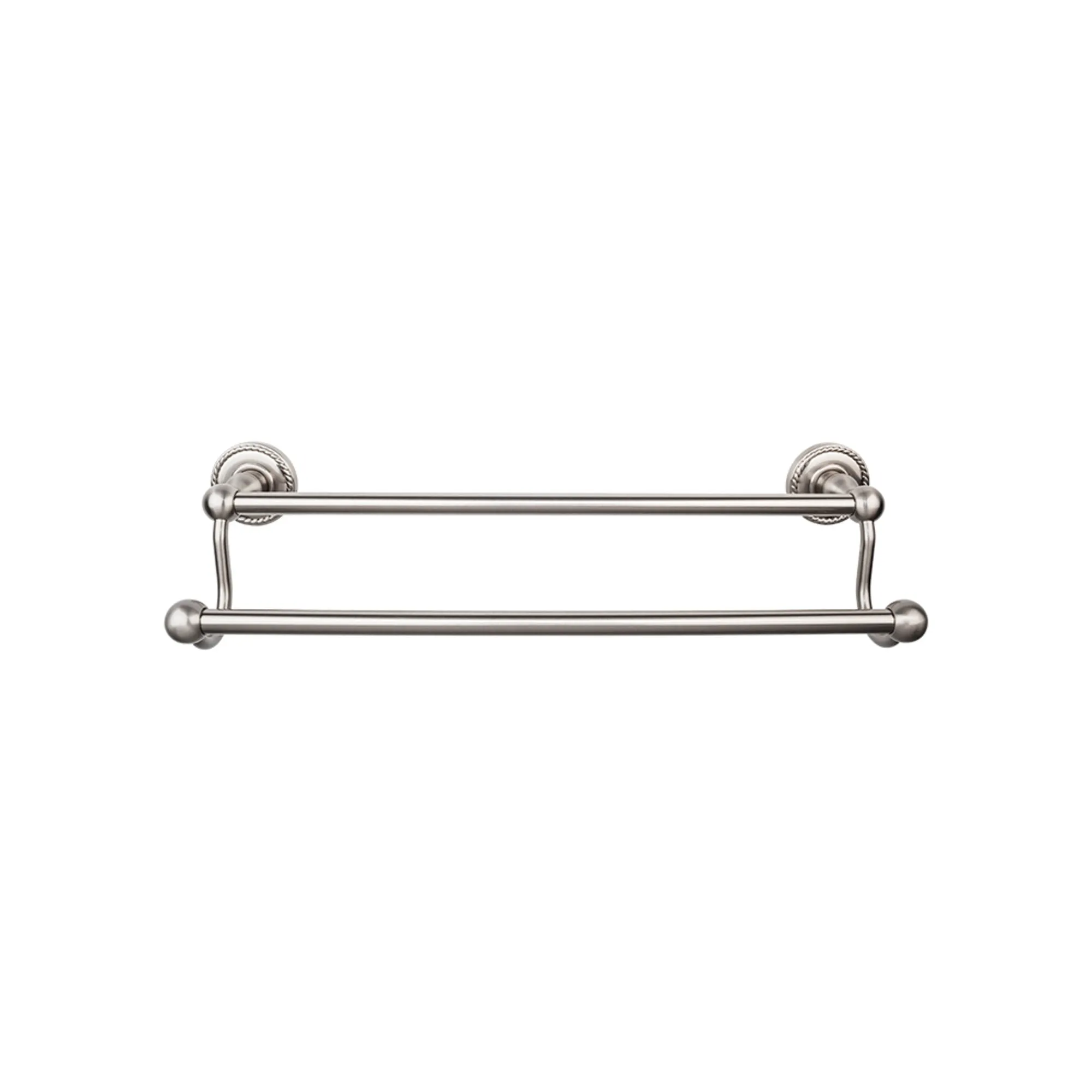 Top Knobs ED9BSNF Edwardian Bath Towel Bar 24 In. Double - Rope Backplate Brushed Satin Nickel