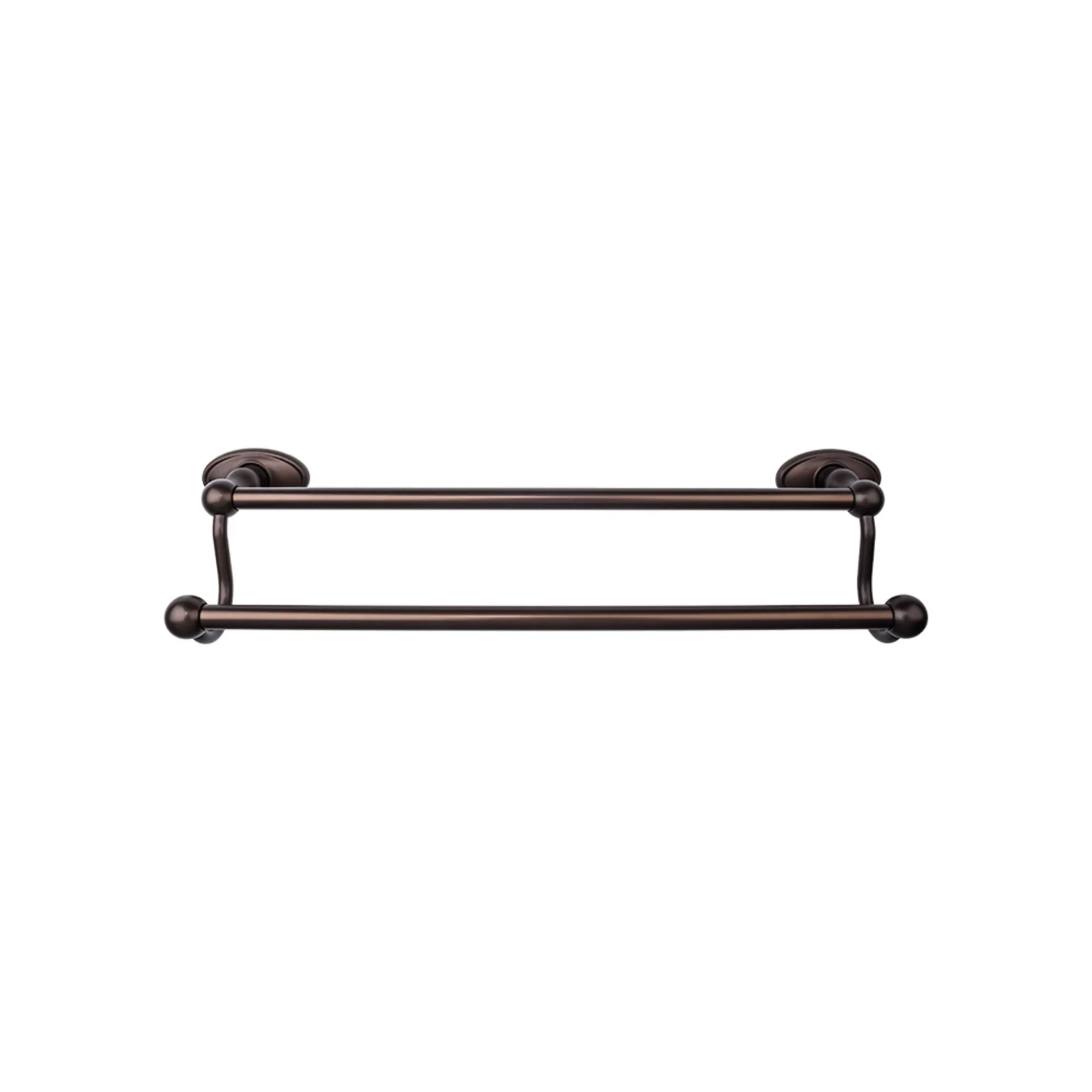 Top Knobs ED9ORBC Edwardian Bath Towel Bar 24 In. Double - Oval Backplate Oil Rubbed Bronze