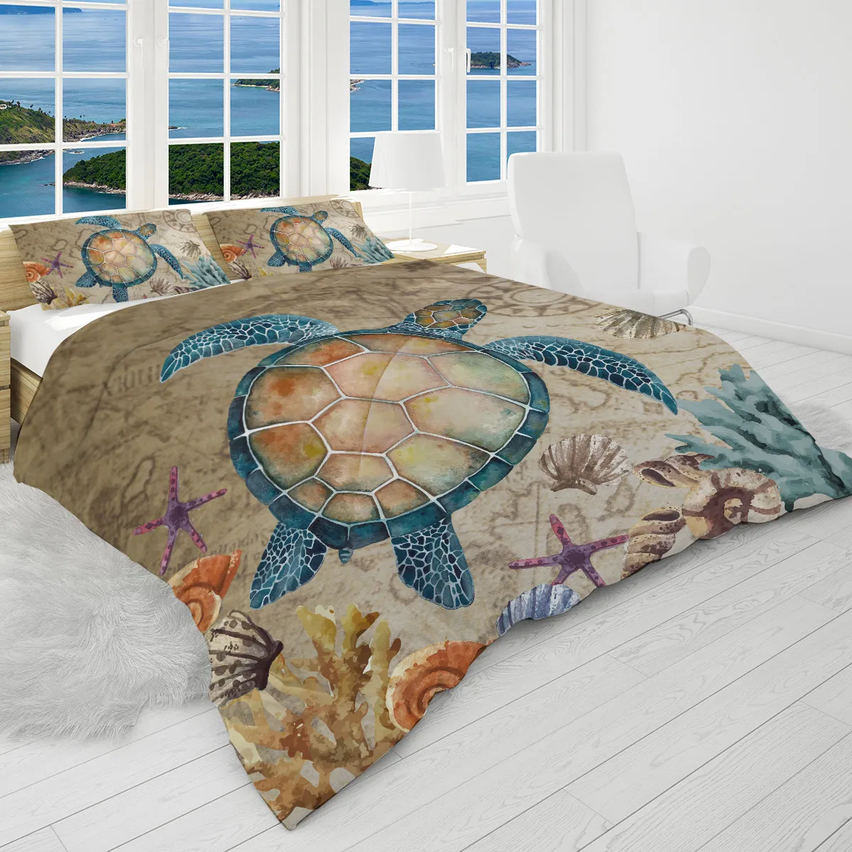 Turtle Island Reversible Bed Cover Set