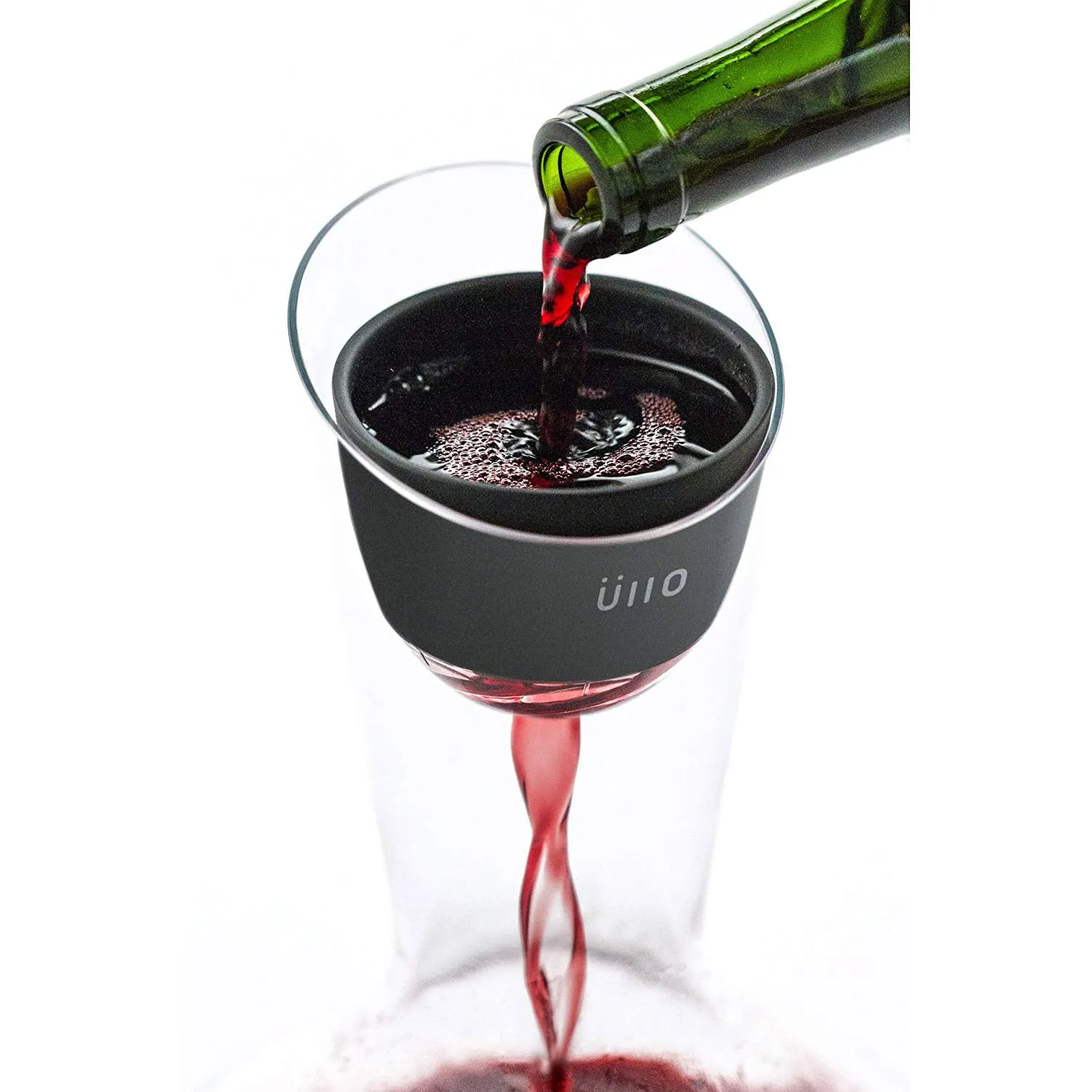 Ullo Wine Purifier with Hand Blown Glass Decanter, 6 Selective Sulfite Filters, 750 mL