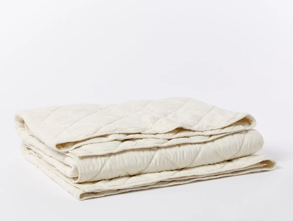 Undyed Diamond Stitched Organic Cotton Comforter