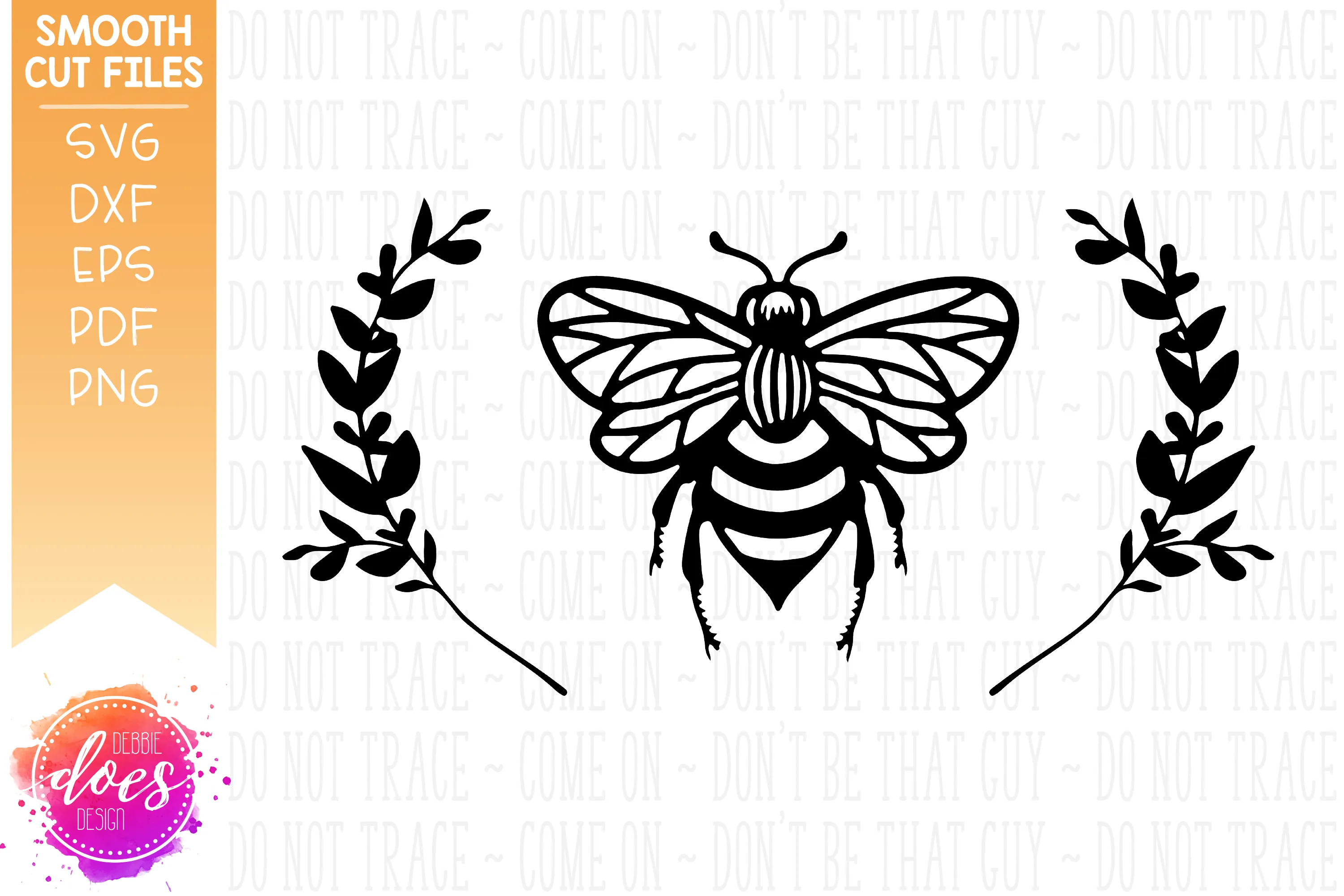 Vintage Bee Wreath - SVG File