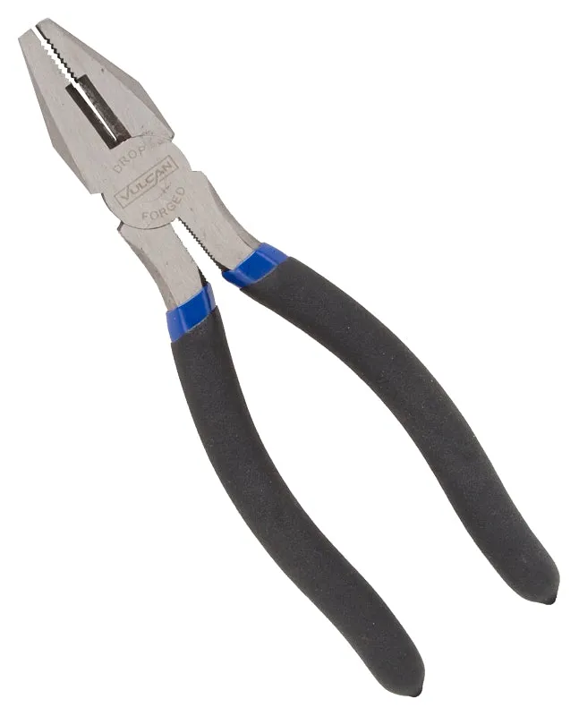 Vulcan PC918-21 Linesman Plier, 8 in OAL, 1.2 mm Cutting Capacity, 1-1/2 in Jaw Opening, Black/Blue Handle :CD: QUANTITY: 1